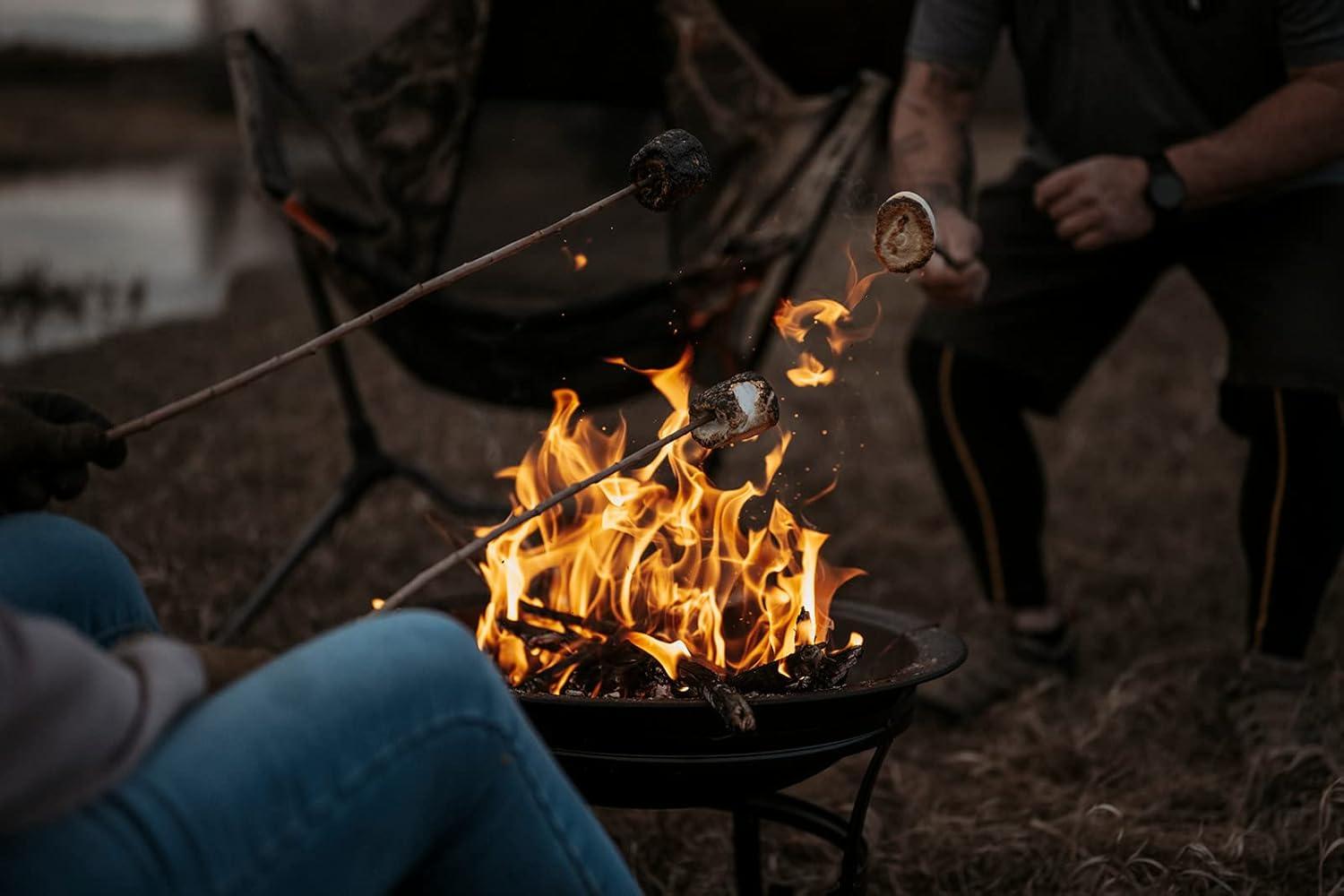 image:imageGas One 22 in Outdoor Wood Burning Fire Pit with Mesh Lid and Fire Picker Durable Alloy Steel Fire Pits for Outside Small Fire Pit for Backyard Porch Deck Camping BBQ