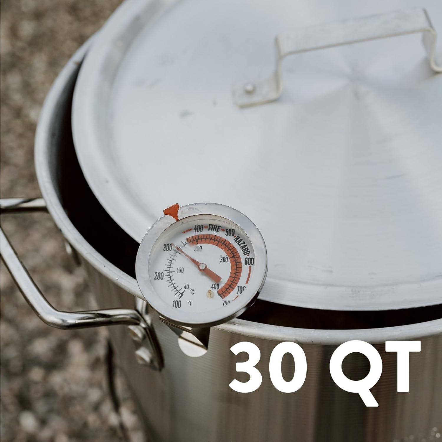 image:imageGasOne 30QT Turkey Fryer Set and Seafood Boil with Propane Gas Burner Perforated Basket Perfect Outdoor Cooker for Crawfish Crab Shrimp Lobster and Frying Complete Outdoor Cooking Kit