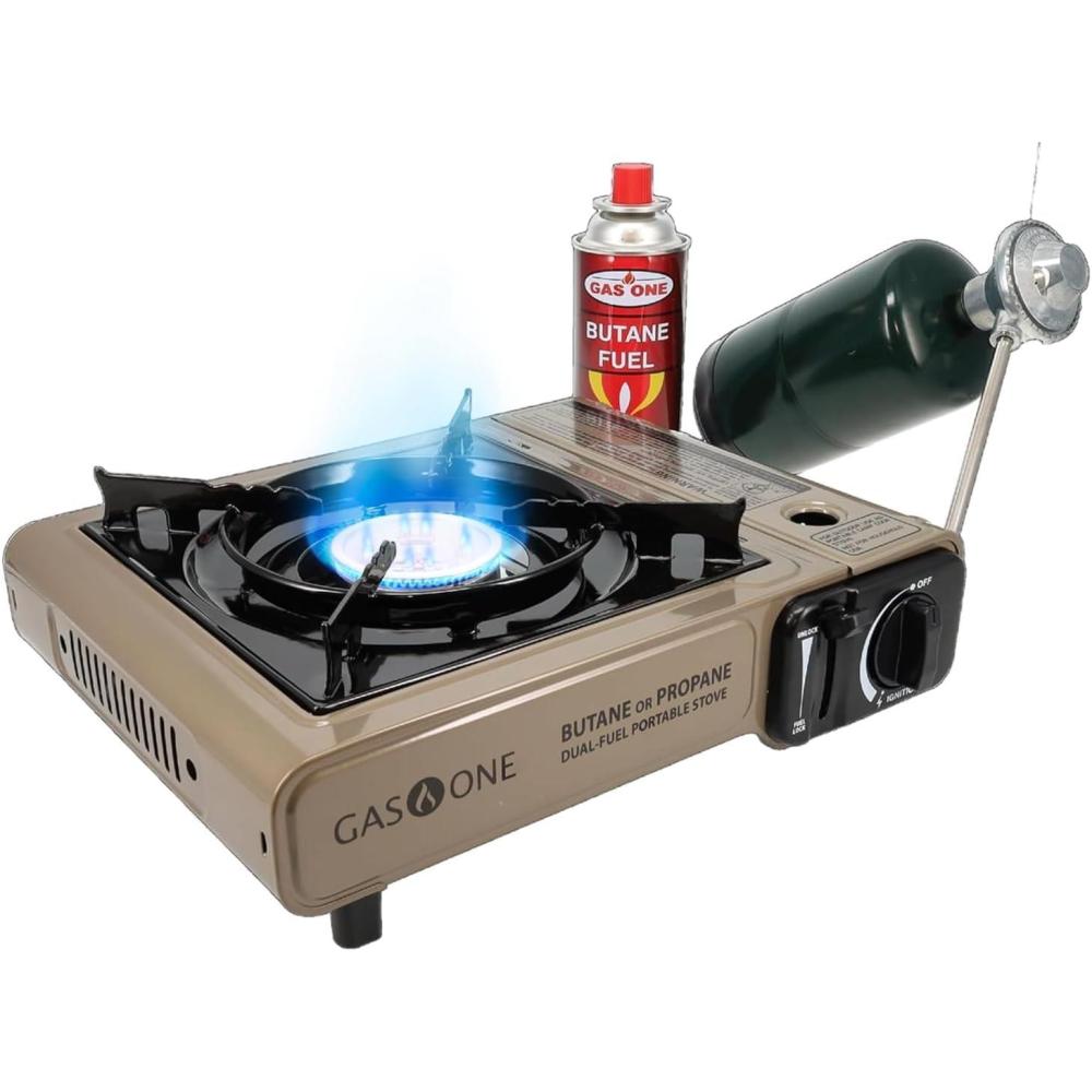 image:imageGas One GS3400P Propane or Butane Stove Dual Fuel Stove Portable Camping Stove Patented with Carrying Case Great for Emergency Preparedness KitStove