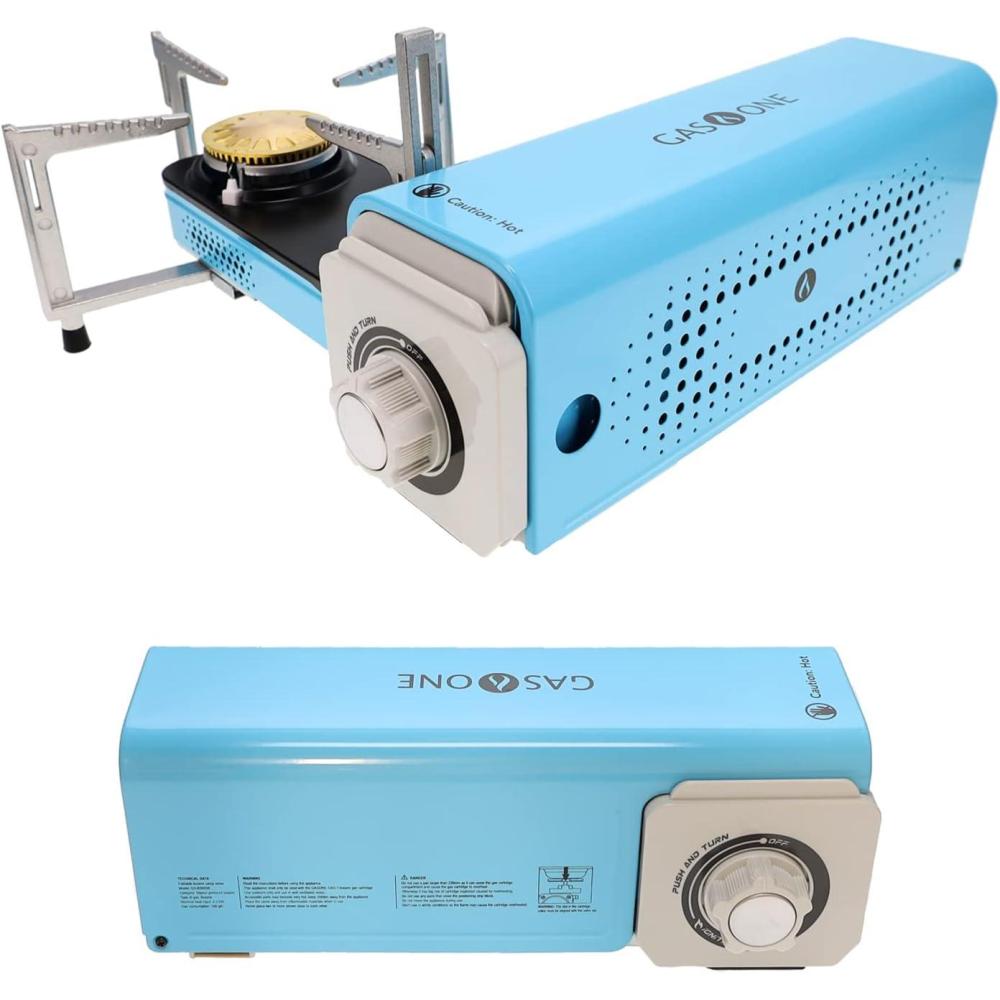 image:imageGas One GS8300 Camp Stove Compact Butane Stove with Carrying Case Foldable Portable StoveBlue