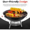 Gas One – 14-inch Portable Barbecue Grill with 3-Point Locking Lid for Heat Preservation – Dual Venting System – Small Charcoal Grill for Backyard, Camping, Boat(14 Inch (Diameter))