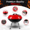 Gas One 16-inch Portable Barbecue Grill with 4 Levels for Flame Control – Dual Venting System – Small Charcoal Grill for Backyard, Camping, Boat(14 Inch (Diameter))