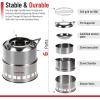 Gas One Camping Stove – Wood Stove Stainless Steel Portable Stove with Alcohol Tray Potable Wood Burning Stoves for Picnic BBQ Camp Hiking with Grill Grid