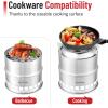 Gas One Camping Stove – Wood Stove Stainless Steel Portable Stove with Alcohol Tray Potable Wood Burning Stoves for Picnic BBQ Camp Hiking with Grill Grid