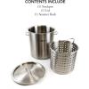 Gas One Fryer Pot 32 quart – All Purpose – Stainless Steel Tri-Ply Bottom with All Purpose Pot Deep Fryer Steam & Boiling Basket