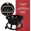 GasOne 19″ Outdoor Portable Smokeless Fire Pit with Auto Ignition – Includes Lava Rocks, Carrying Strap, Lid, and Fuel Holder Ring Black