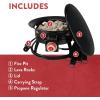 GasOne 19″ Outdoor Portable Smokeless Fire Pit with Auto Ignition – Includes Lava Rocks, Carrying Strap, Lid, and Fuel Holder Ring Black