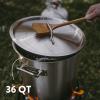 GasOne Stainless Steel Stockpot with Basket – 36qt Stock Pot with Lid and Reinforced Bottom – Heavy-Duty Cooking Pot for Deep Frying, Turkey Frying, Beer Brewing, Soup, Seafood Boil – Satin Finish(Stockpot)
