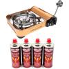 Gas ONE GS-4000P – Camp Stove – Premium Propane or Butane Stove with Convenient Carrying Case – Patented – Great for Camp Stove and Portable Butane Stove for All Cooking Application(Gold Stove with Fuel Bundle)