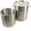 Gas One Fryer Pot 32 quart – All Purpose – Stainless Steel Tri-Ply Bottom with All Purpose Pot Deep Fryer Steam & Boiling Basket