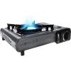 Gas One Portable Butane Camping Stove with Case: Automatic Ignition, Precise Heat Control – Camping & Tailgating and Outdoor Cooking(Gray Standard)