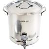 GasOne 10 Gallon Stainless Steel Home Brew Kettle Pot Pre Drilled 4 PC Set 40 Quart Tri Ply Bottom for Beer Brewing Includes Stainless Steel Lid, Thermometer, Ball Valve Spigot – Home Brewing Supplies(64 QT/16 GALLON)