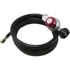 GasOne 12 ft Propane Hose and Regulator High Pressure 0-30PSI with PSI Gauge Propane Hose Universal QCC1 for Propane Gas Grill, Propane Heater and Propane Fire Pit, 3/8″ Female Flare Nut